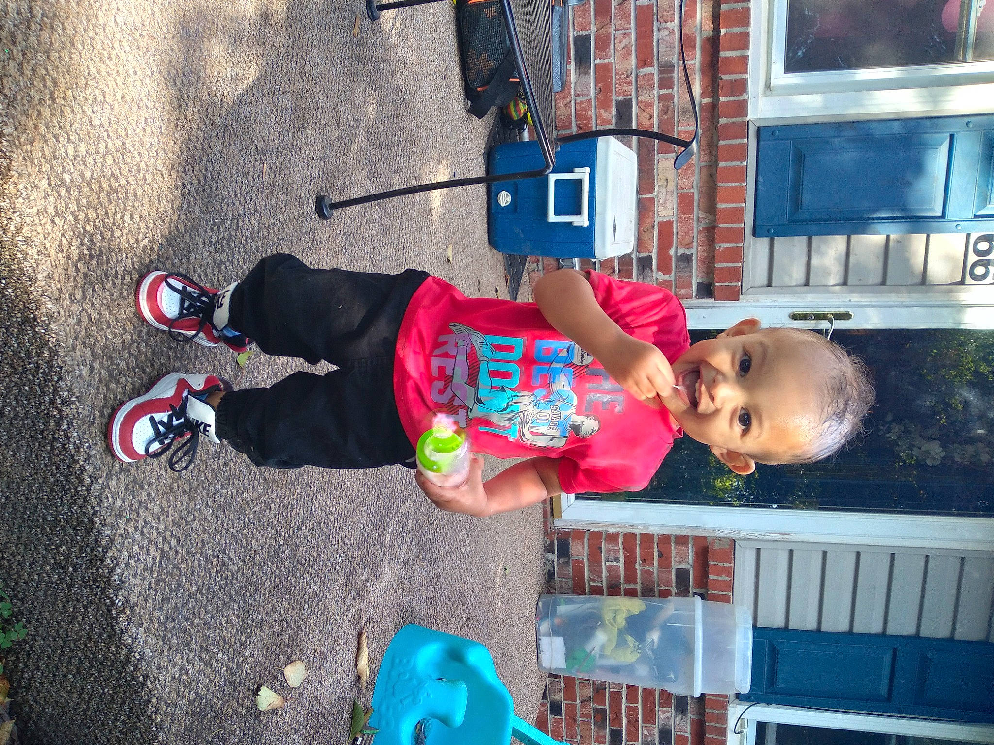 Kamani joined the competition — help win amazing prizes! baby, baby_toddler_clothing, blue, child, city, electric_blue, fun, human_leg, leisure, person, play, shadow, street, t_shirt, toddler, travel, walking_shoe, world