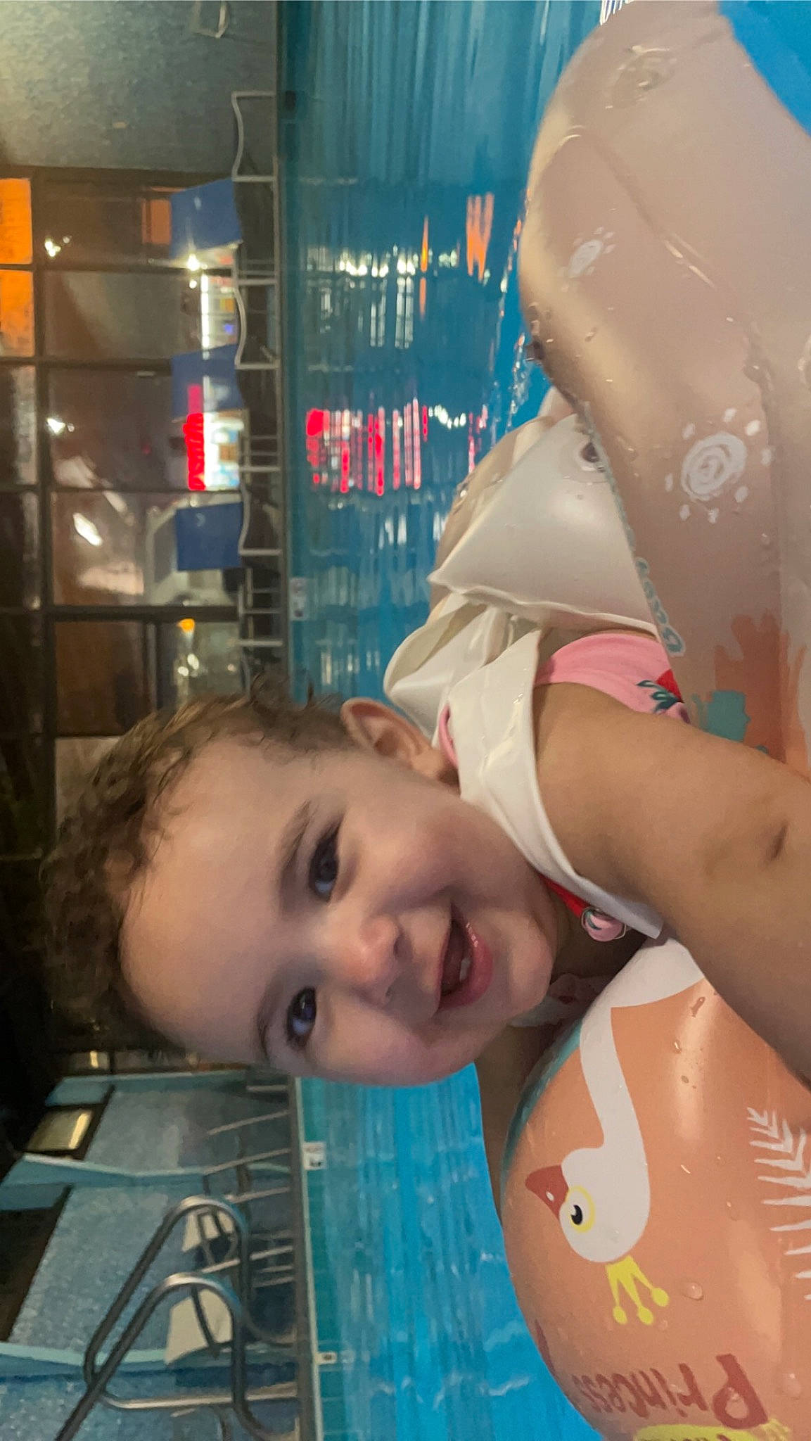 Brinlee is registered to the contest to win money with this photo: bookcase, cheek, child, eyelash, flooring, fun, happy, joy, mouth, person, room, shelf, shelving, skin, smile, toddler