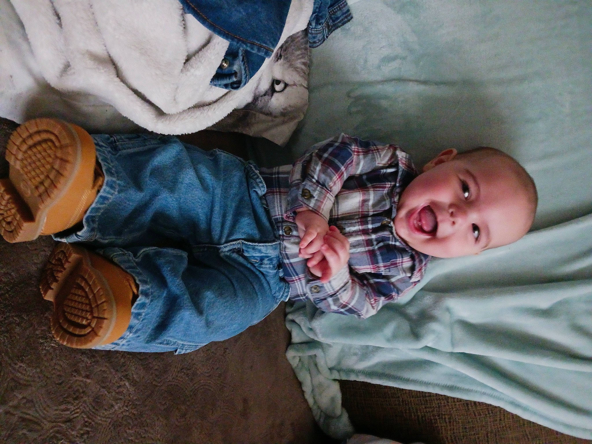 Lucas joined the competition — help win amazing prizes! baby, child, comfort, denim, finger, foot, fun, hat, human_leg, jeans, leg, linens, nap, outdoor_shoe, people, person, sitting, skin, toddler, tree