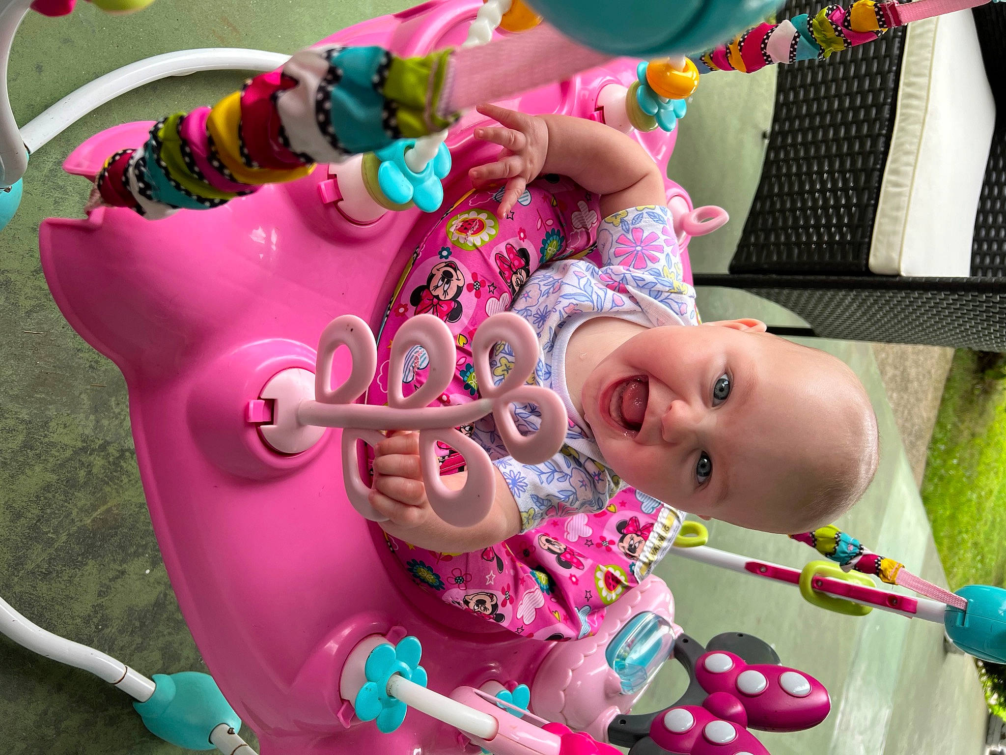 Hazel joined the competition — help win amazing prizes! baby, baby_products, baby_toys, child, event, fun, green, happy, leisure, magenta, party_supply, person, pink, play, recreation, smile, snapshot, toddler, toy, white