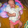 Elliana is registered to the contest to win money with this photo: baby, bedroom, blanket, child, comfort, cozy, cute, home, indoor, infant, nap, peaceful, pink_clothing, relaxation, resting, sleeping, soft_toy, stuffed_animal, toddler, unicorn_pillow