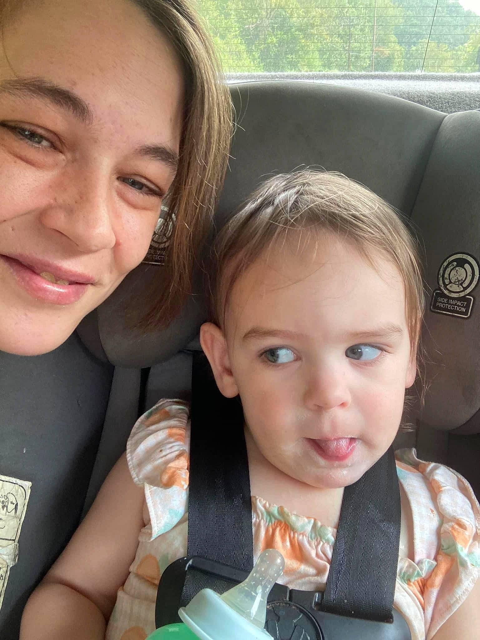 Octavia is registered to the contest to win money with this photo: baby, cheek, child, chin, eye, face, facial_expression, fun, gesture, hairstyle, happy, joy, lip, mammal, people, person, sharing, skin, smile, summer