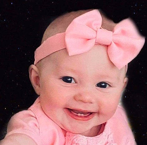 Tallulah-louise joined the competition — help win amazing prizes! baby, baby_laughing, baby_toddler_clothing, cap, cheek, costume_hat, ear, eyelash, face, happy, headband, headpiece, headwear, joy, lip, magenta, nose, person, pink, skin