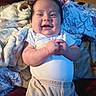 Frankie joined the competition — help win amazing prizes! baby, infant, smiling, happy, blanket, bed, clothing, person, portrait, cute, child, indoors, cozy, skin, face, hands, sleepwear, chubby, young, resting