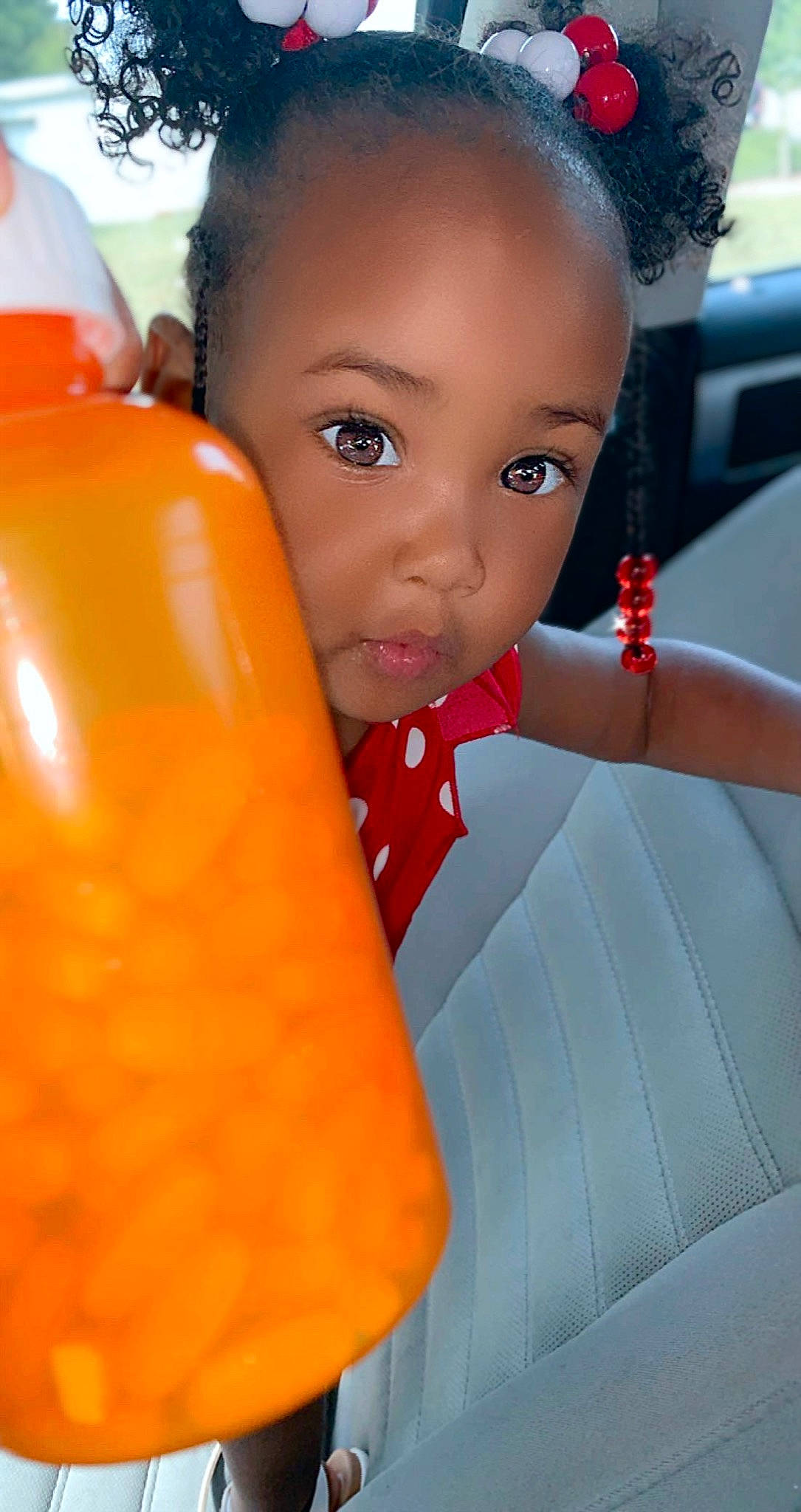 Raina joined the competition — help win amazing prizes! child, chute, dress, eye, eyelash, fashion_accessory, finger, fun, happy, human_body, leisure, lip, nail, neck, nose, orange, peach, person, plastic, recreation