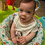 baby, child, infant, smiling, seat, baby_seat, toys, colorful, clothing, cute, face, hands, indoor, carpet, playtime, expression, person, young, happy, mickey_mouse