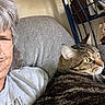 Hope joined the competition — help win amazing prizes! animal, blanket, cat, close_up, couch, cozy, face, fur, green_eyes, home, indoors, person, pet, plush_toy, portrait, shelving, sitting, striped_fur, tabby_cat, whiskers