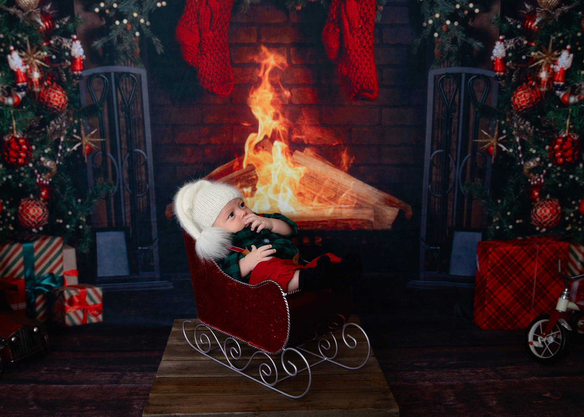 Brock joined the competition — help win amazing prizes! christmas, christmas_decoration, christmas_ornament, christmas_tree, door, entertainment, event, fire, gas, headwear, hearth, heat, holiday, ornament, person, plant, red, tire, tradition, tree