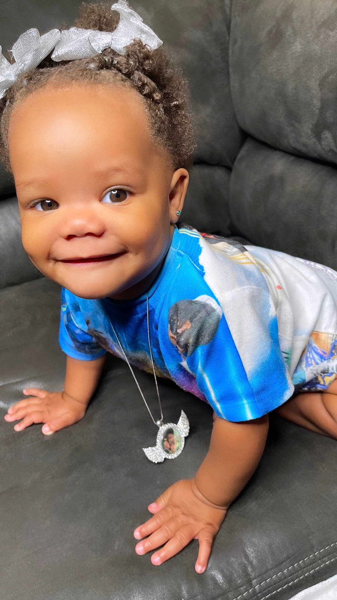 Naveah joined the competition — help win amazing prizes! azure, baby_toddler_clothing, cheek, cool, eye, face, flash_photography, flooring, hair, hairstyle, happy, head, joy, mouth, nose, person, photograph, skin, sleeve, smile