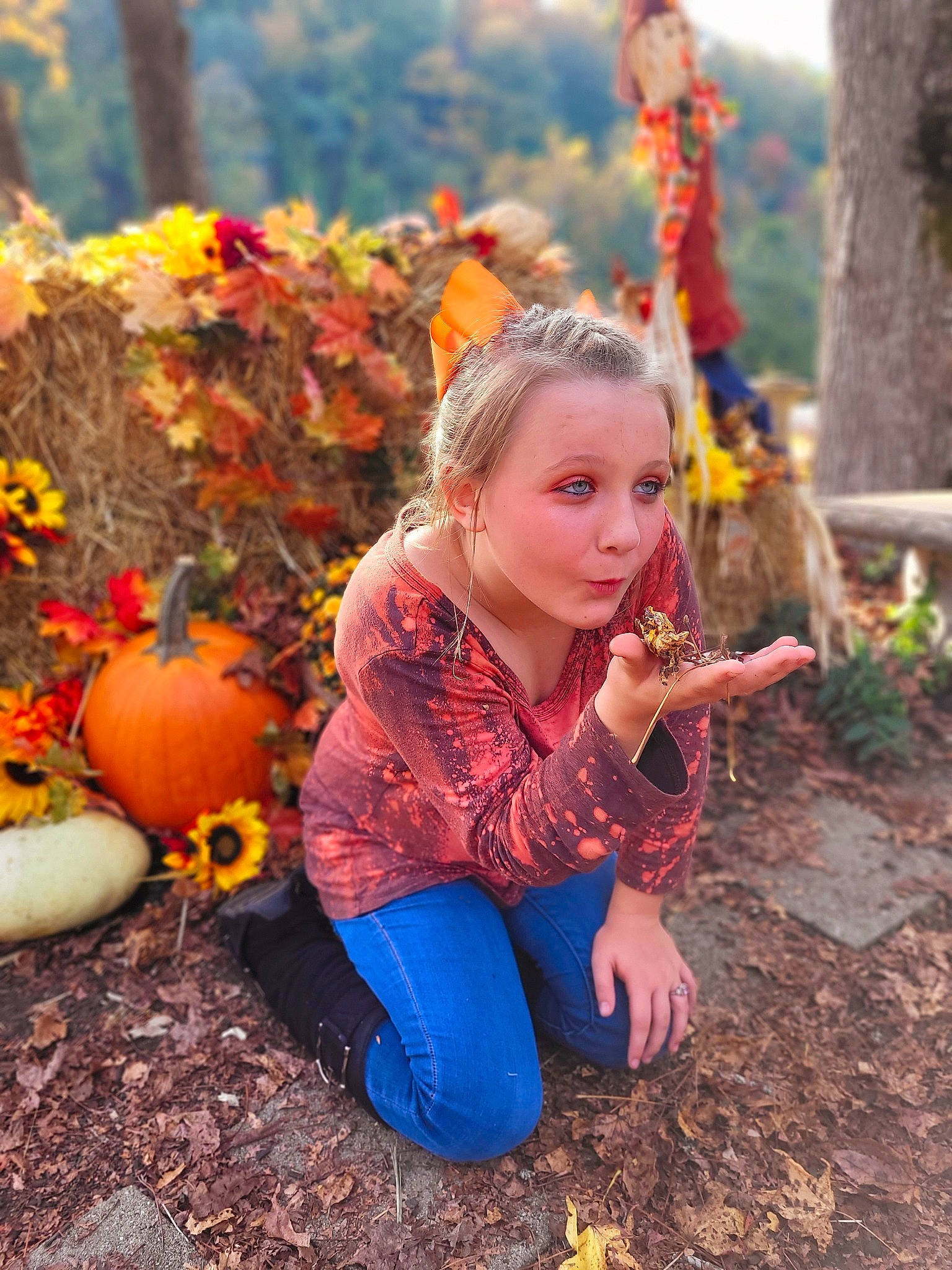 Jazmine is registered to the contest to win money with this photo: botany, calabaza, cucurbita, deciduous, fun, gourd, grass, happy, local_food, natural_foods, orange, people, people_in_nature, person, plant, pumpkin, soil, squash, vegetable, winter_squash