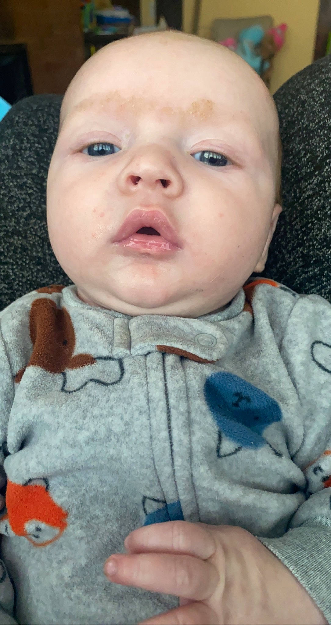 Kannan is registered to the contest to win money with this photo: baby, baby_toddler_clothing, cheek, child, chin, eyelash, finger, forehead, happy, iris, lip, mouth, nose, organ, outerwear, person, skin, sleeve, smile, toddler