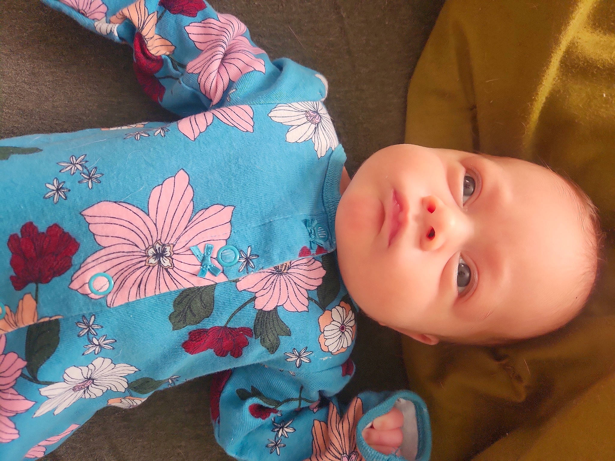 Sabrina is registered to the contest to win money with this photo: baby, baby_toddler_clothing, cheek, comfort, creative_arts, human_body, leaf, lip, neck, nose, organ, pattern, person, pink, plant, product, skin, sleeve, textile, toddler