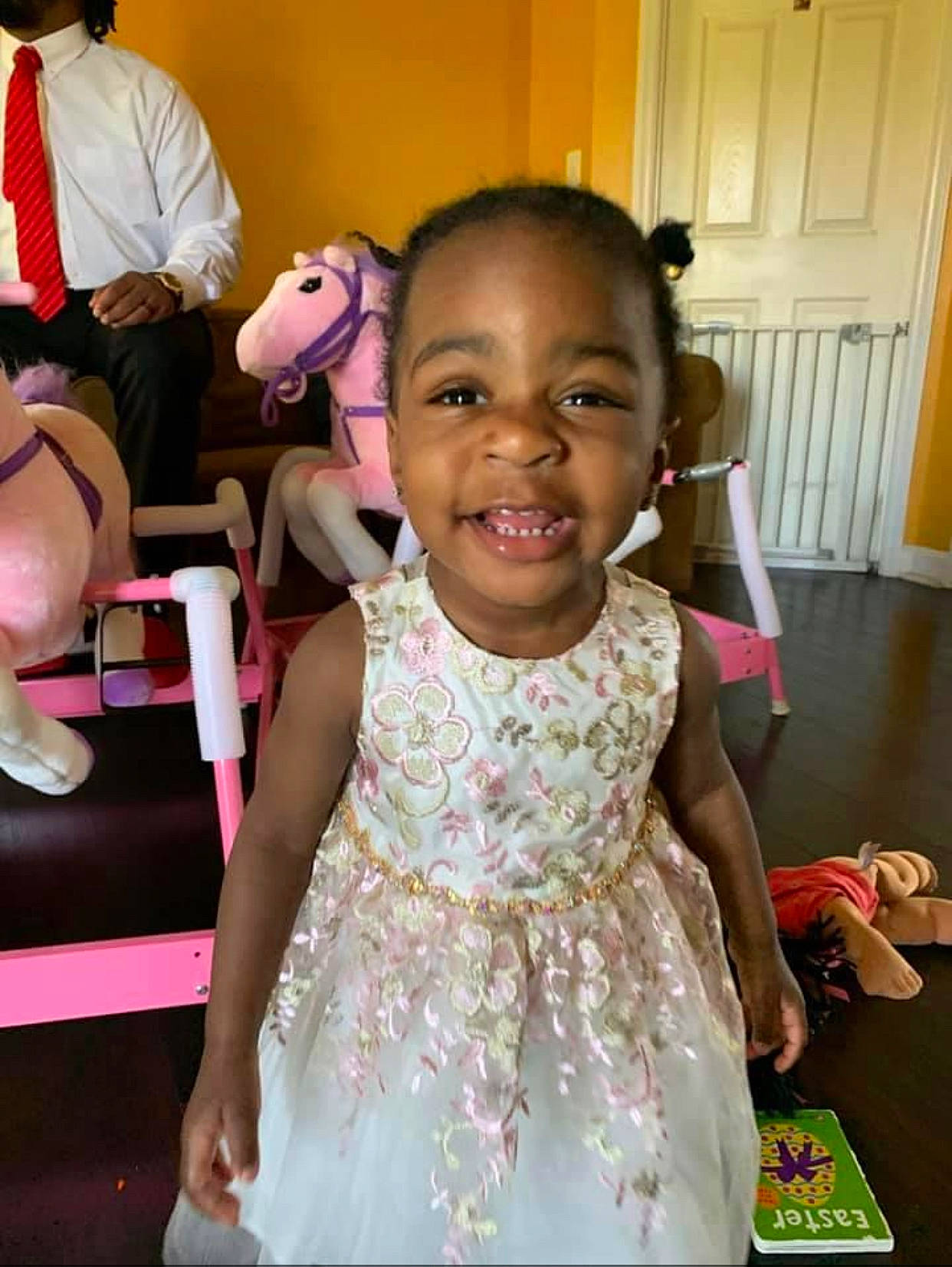 Drew joined the competition — help win amazing prizes! baby_toddler_clothing, beauty, chair, child, day_dress, door, event, formal_wear, fun, happy, joy, magenta, person, pink, room, shoulder, skin, smile, snapshot, toddler