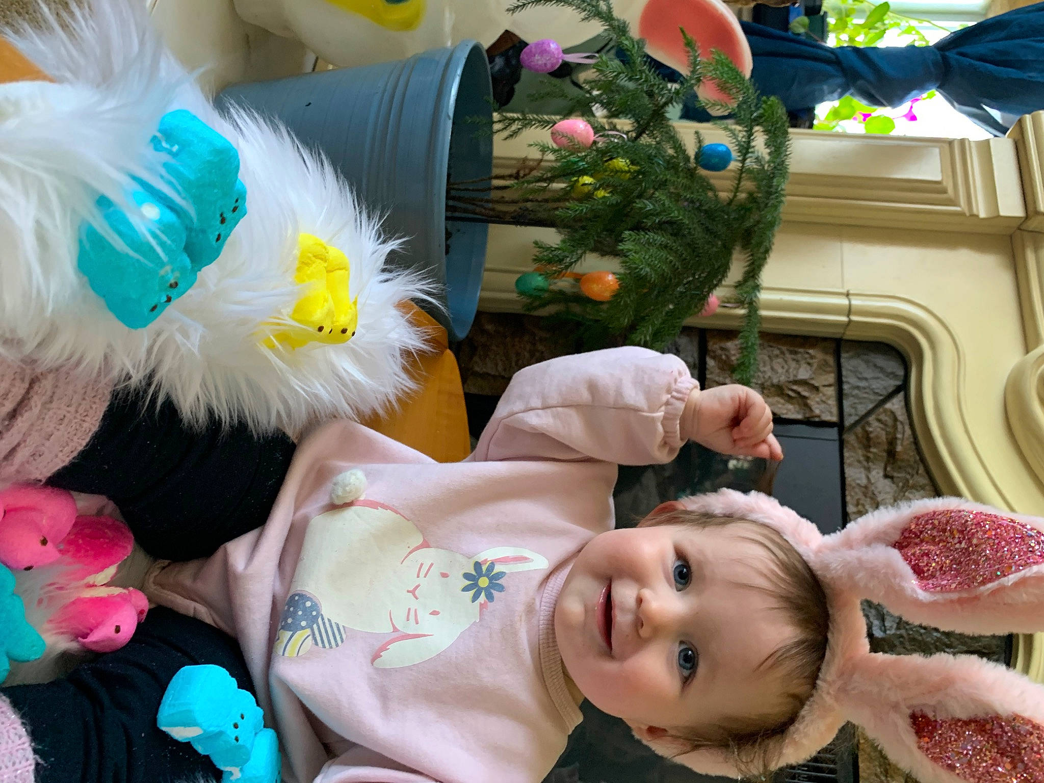 Justice is registered to the contest to win money with this photo: baby_toddler_clothing, child, costume, event, fashion_accessory, flower, fun, fur, happy, joy, leisure, mammal, person, pink, plush, room, smile, snapshot, stuffed_toy, toddler