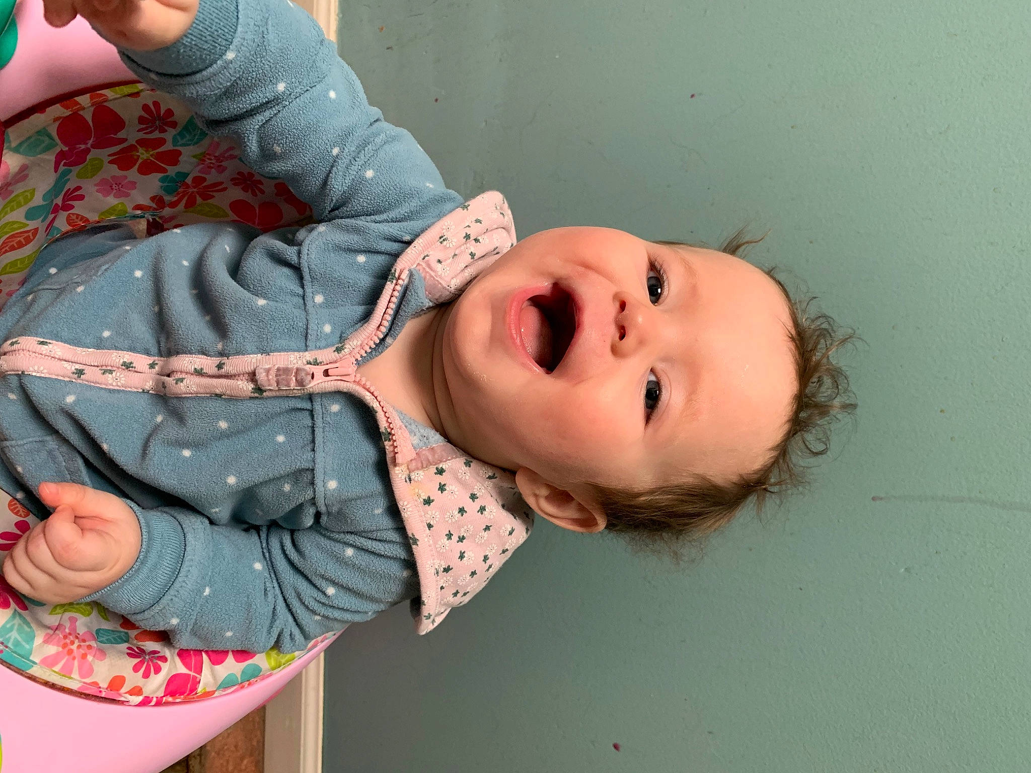 Justice joined the competition — help win amazing prizes! arm, baby, baby_toddler_clothing, cheek, child, eyelash, finger, fun, gesture, hand, happy, human_body, neck, nose, person, pink, skin, sleeve, smile, toddler