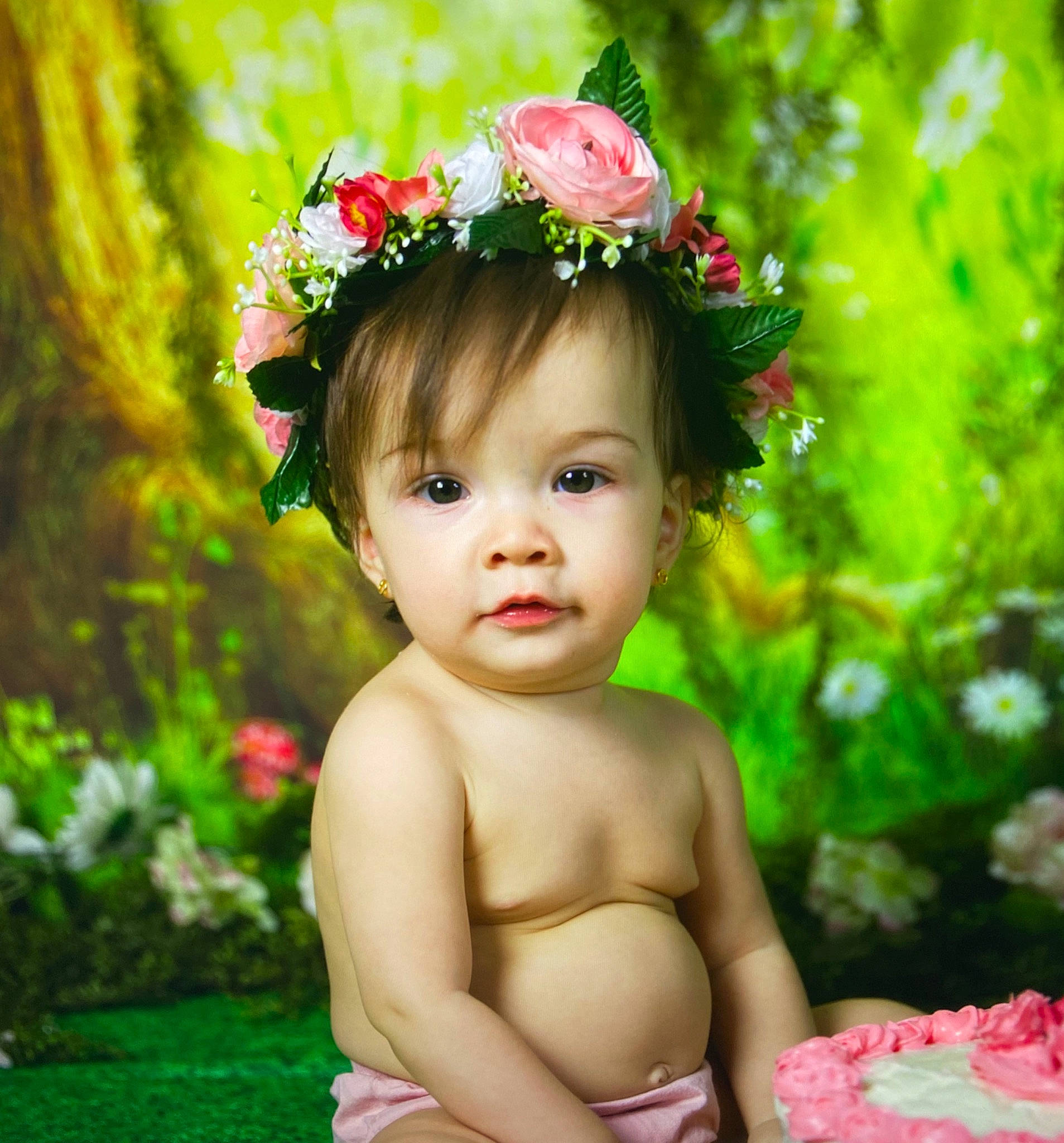Carina joined the competition — help win amazing prizes! baby, beauty, child, child_model, fashion_accessory, flower, grass, hair_accessory, happy, headband, headgear, headpiece, person, petal, photography, pink, plant, skin, smile, toddler