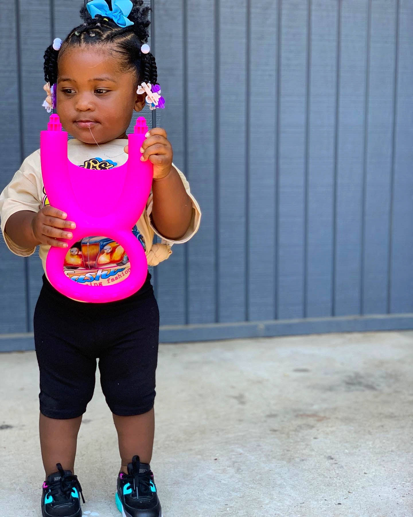 Derrelisa joined the competition — help win amazing prizes! audio_equipment, baby_toddler_clothing, blue, child, dress, electric_blue, face, fashion_accessory, fun, happy, headband, headpiece, jewellery, leisure, magenta, person, pink, recreation, sleeve, t_shirt