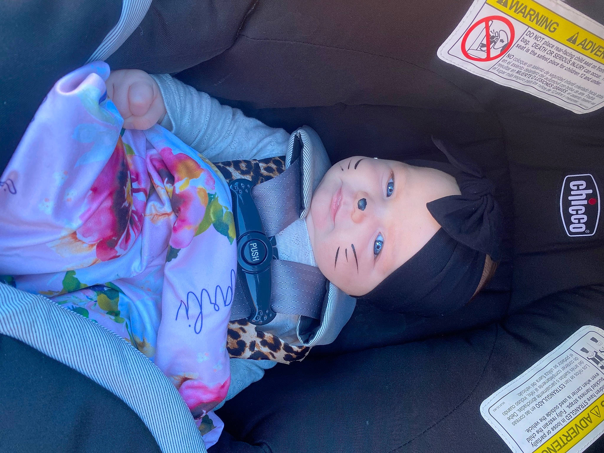 Charli Rain joined the competition — help win amazing prizes! auto_part, automotive_wheel_system, baby, baby_carriage, baby_products, baby_toddler_clothing, car_seat, child, comfort, electric_blue, person, sitting, toddler, tree