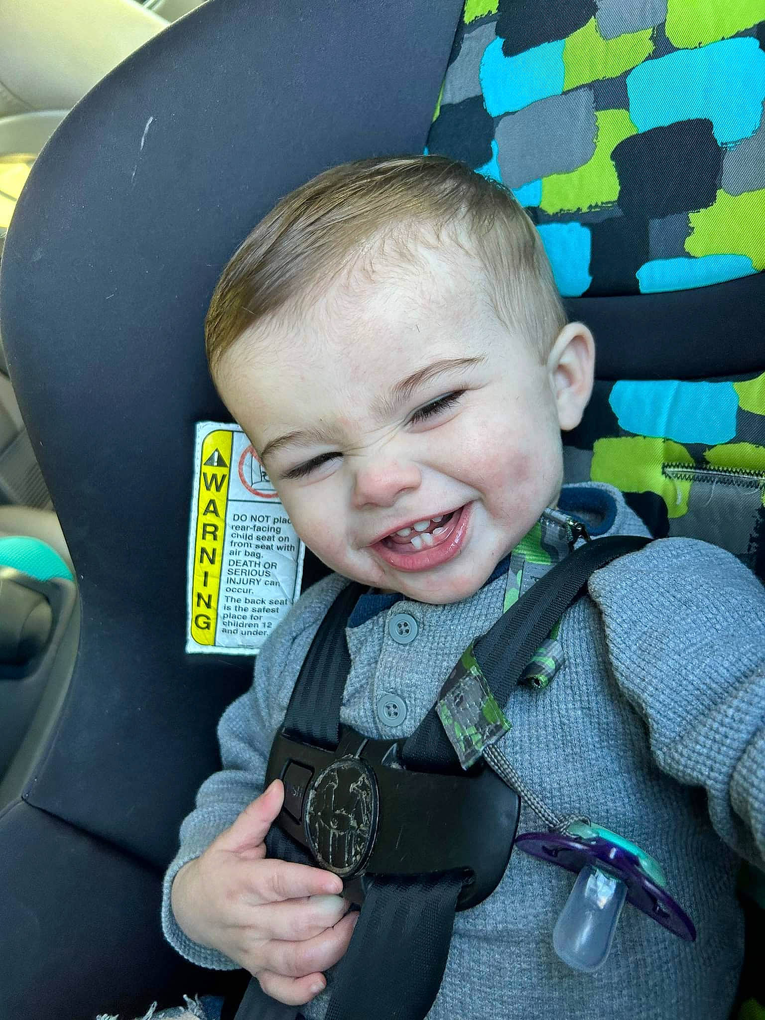 Amari joined the competition — help win amazing prizes! baby, baby_carriage, baby_products, baby_toddler_clothing, beauty, car_seat, child, cool, electric_blue, facial_expression, fashion_accessory, fun, happy, person, personal_protective_equipment, product, seat_belt, skin, smile, steering_wheel
