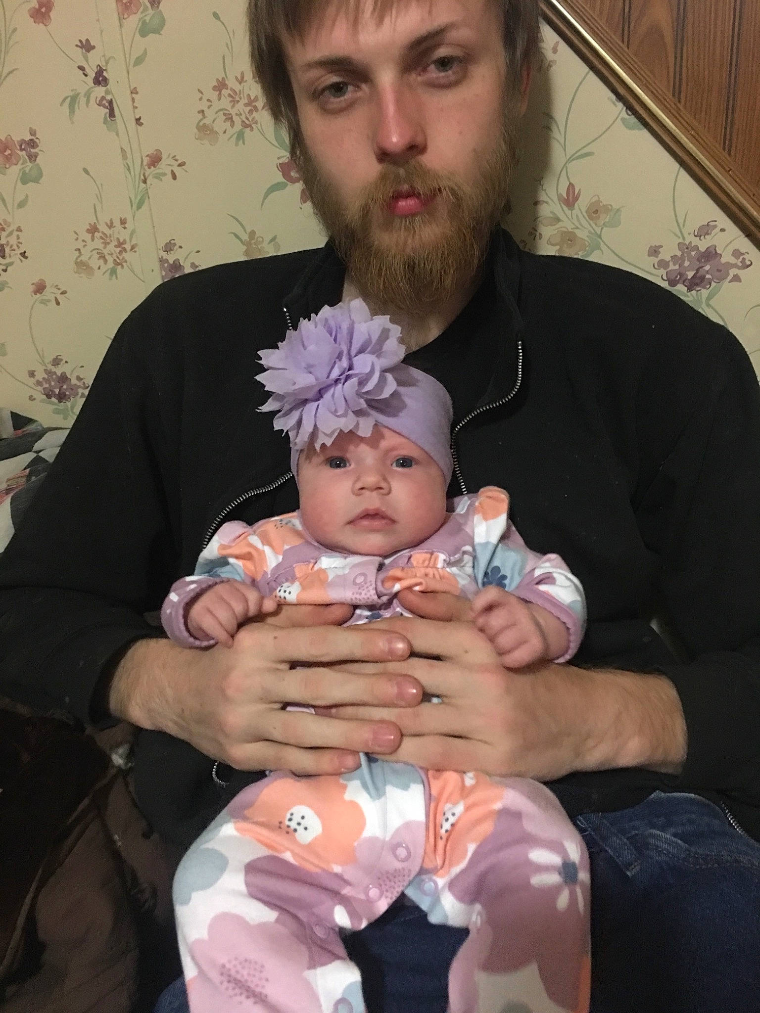 Violet is registered to the contest to win money with this photo: baby, baby_toddler_clothing, beard, chair, cheek, child, costume, event, eye, face, fun, gesture, hand, happy, headwear, lap, organ, person, pink, sitting