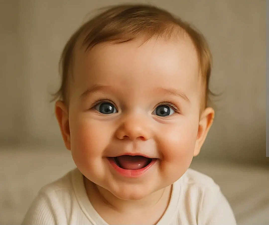 Noah a rejoint le concours — aidez-le/la à gagner de superbes lots ! baby, smiling, face, child, portrait, cute, happy, infant, closeup, eyes, skin, mouth, expression, head, person, young, babyclothes, indoors, warm, softlighting
