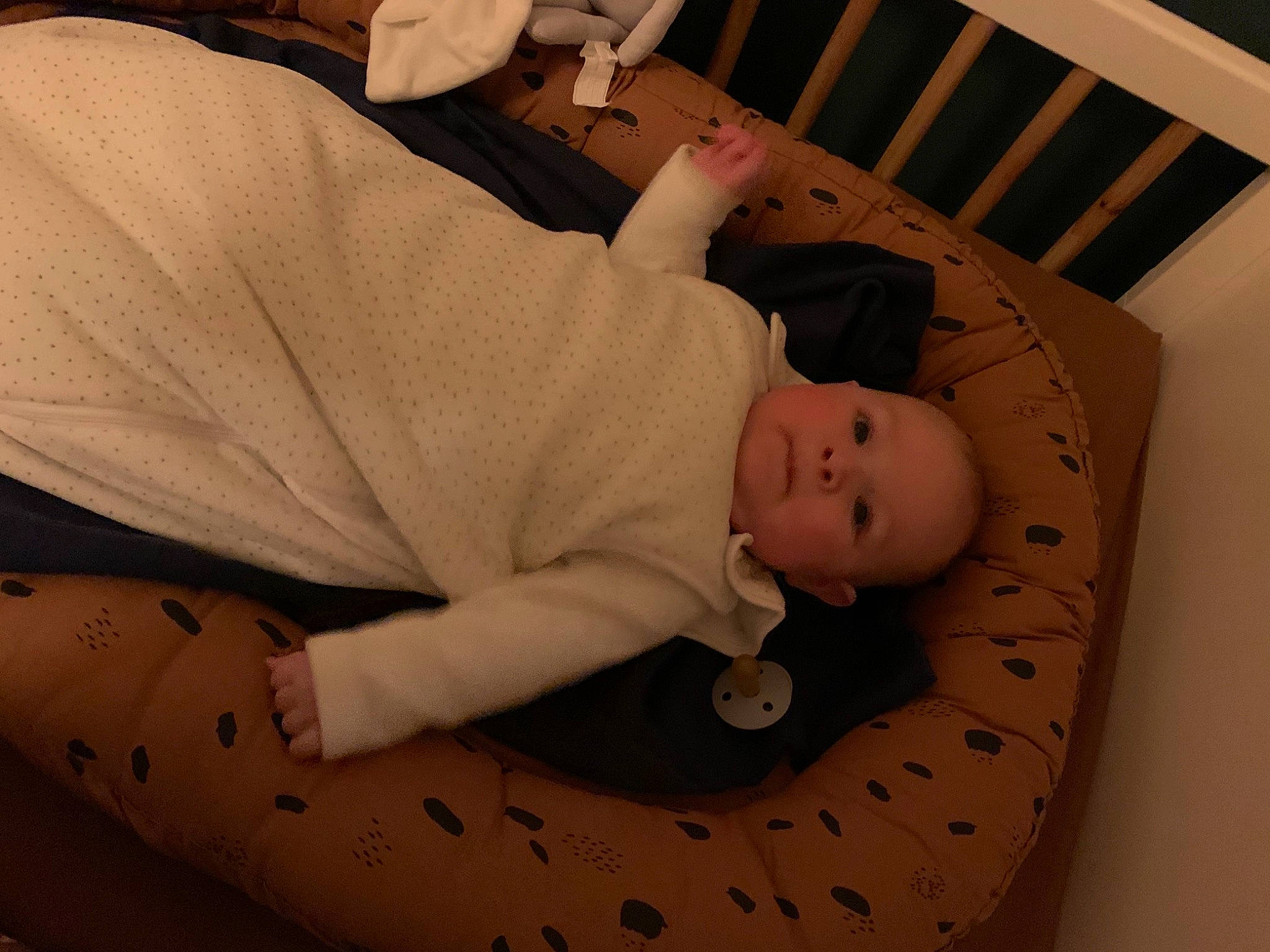 Léonard participe au concours pour gagner de l'argent avec cette photo : baby, baby_products, baby_safety, baby_sleeping, baby_toddler_clothing, cheek, child, comfort, cradle, flooring, hardwood, infant_bed, linens, organ, person, room, skin, sleeve, textile, toddler