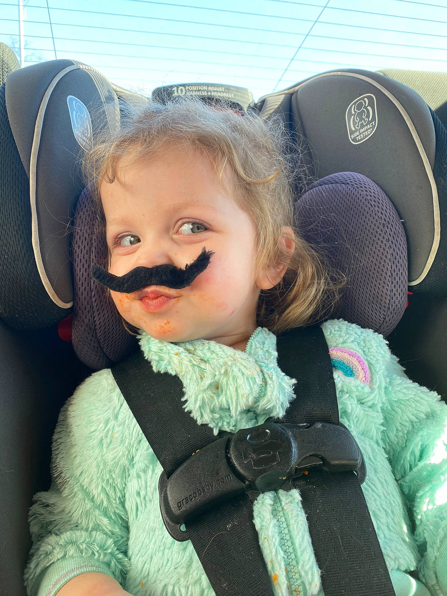 Nora Jean joined the competition — help win amazing prizes! car_seat, cool, ear, nose, person, smile
