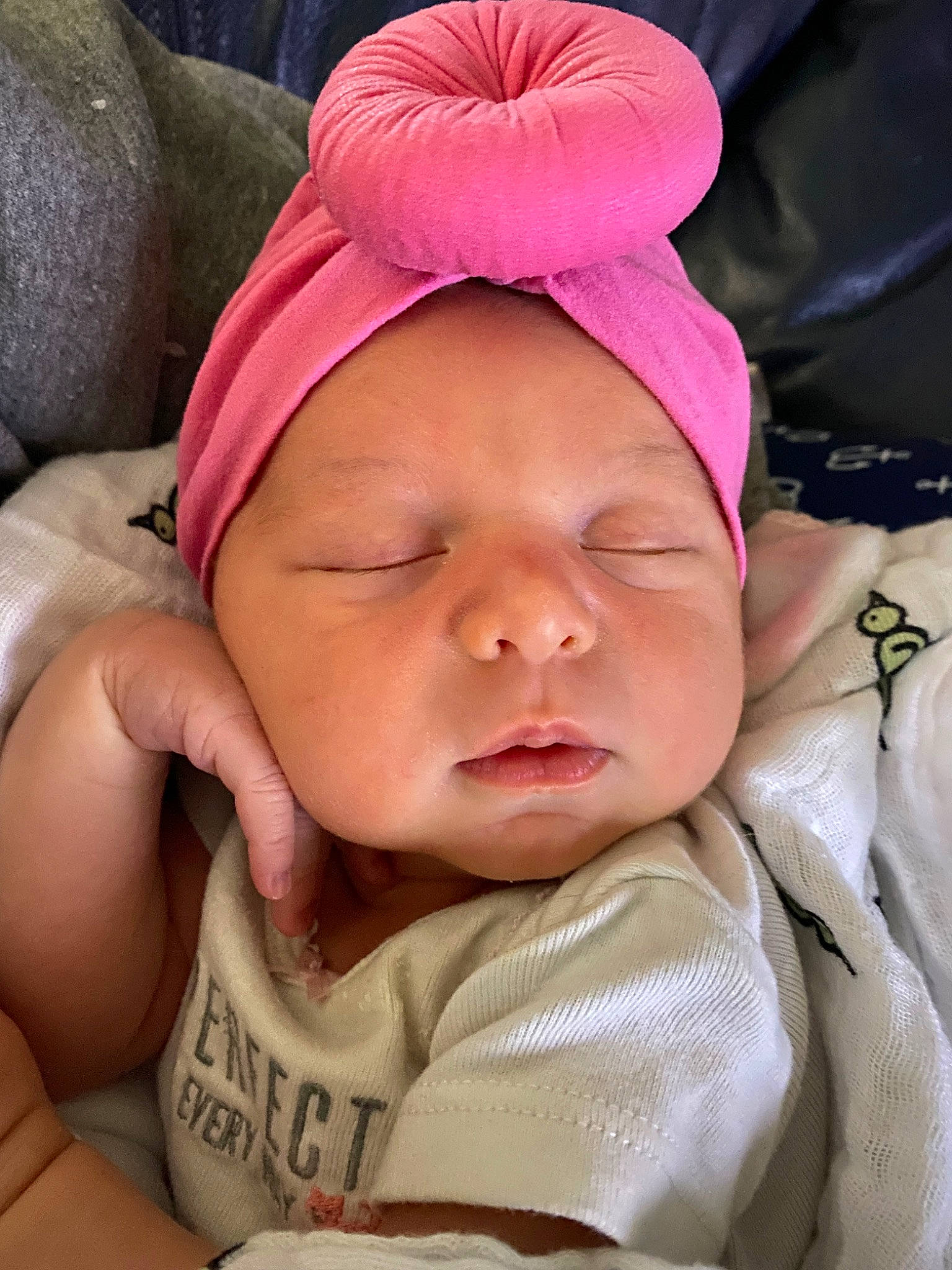 Josephine Mahala is registered to the contest to win money with this photo: baby, cheek, child, face, finger, forehead, head, headgear, headwear, lip, mouth, nap, nose, person, pink, skin, sleep, smile, toddler