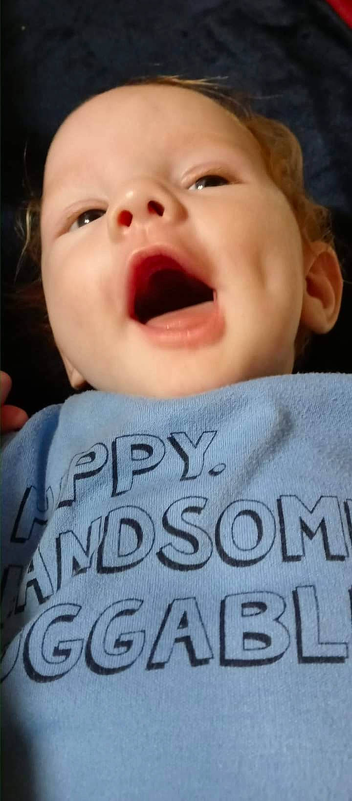 Christopher joined the competition — help win amazing prizes! baby, baby_toddler_clothing, black, cheek, chin, eyebrow, eyelash, forehead, happy, human, jaw, lip, mouth, neck, nose, organ, person, skin, sleeve, tongue