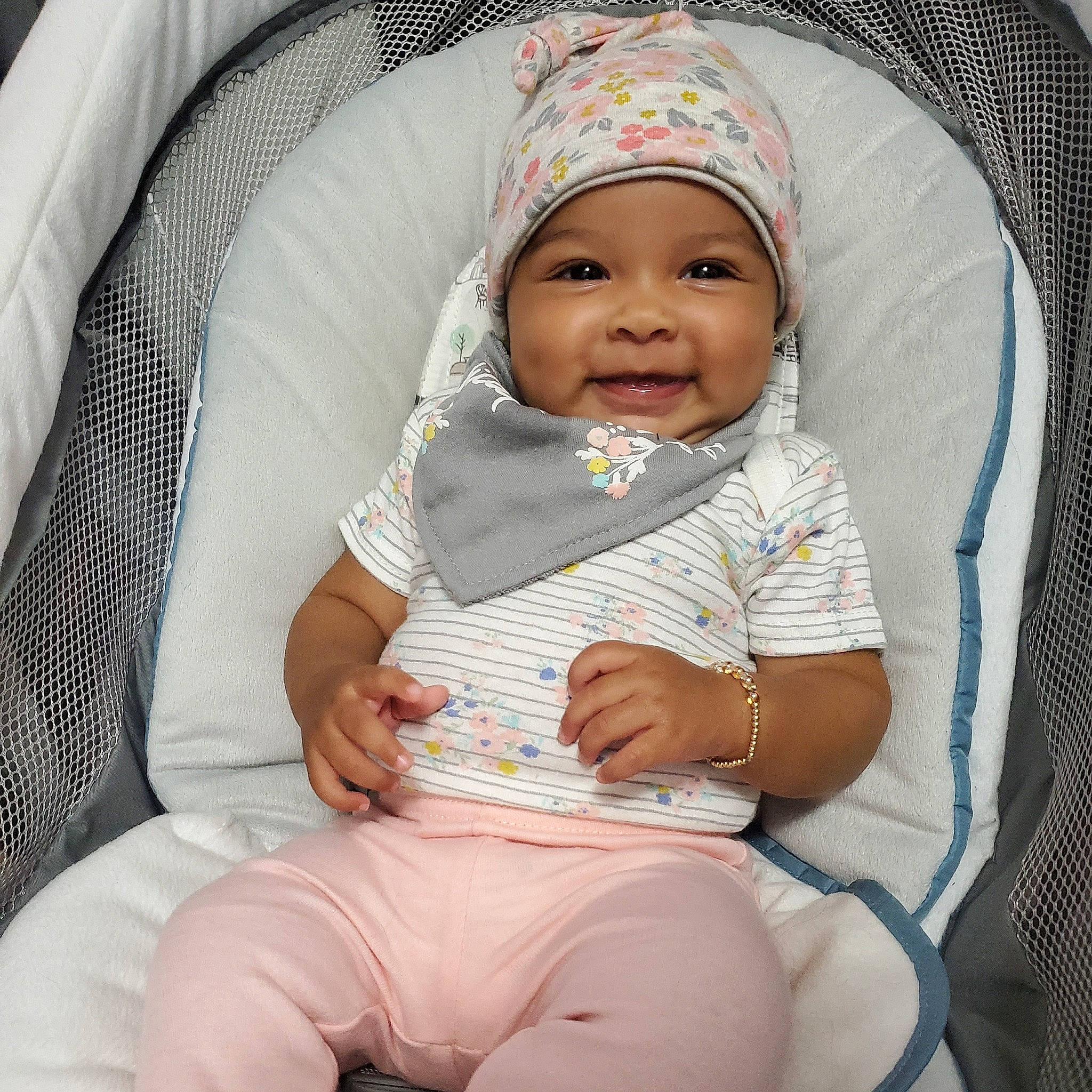 Amelia Rose is registered to the contest to win money with this photo: baby, baby_carriage, baby_in_car_seat, baby_products, birth, child, headwear, joy, person, product, sitting, skin, smile, toddler