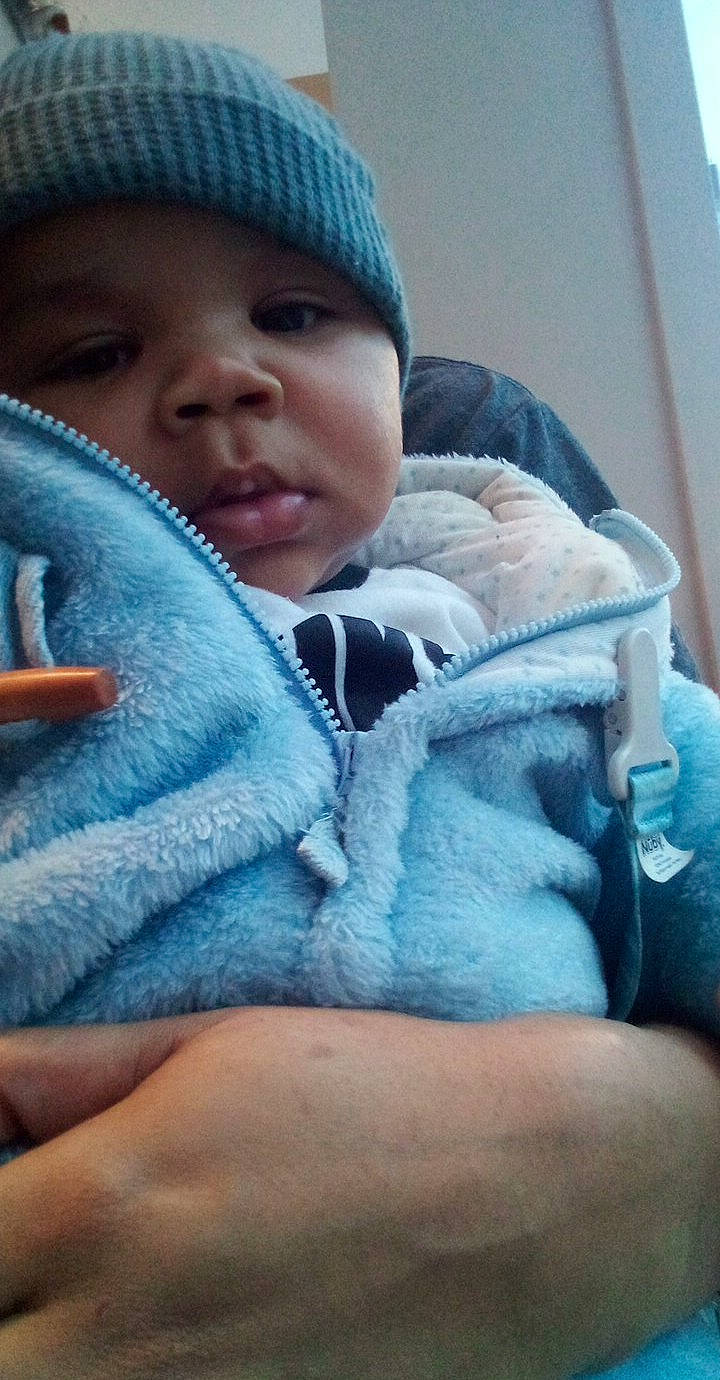 Kaden joined the competition — help win amazing prizes! baby, baby_products, baby_sleeping, baby_toddler_clothing, cap, cheek, child, chin, comfort, cool, electric_blue, eye, headwear, human_body, knit_cap, lip, nose, person, sitting, skin