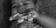 Cece joined the competition — help win amazing prizes! baby, black_and_white, carpet, chewing, child, close_up, cute, face, giraffe_toy, grainy_texture, hands, happy, head, indoor, infant, lying_down, portrait, smiling, striped_clothing, toy