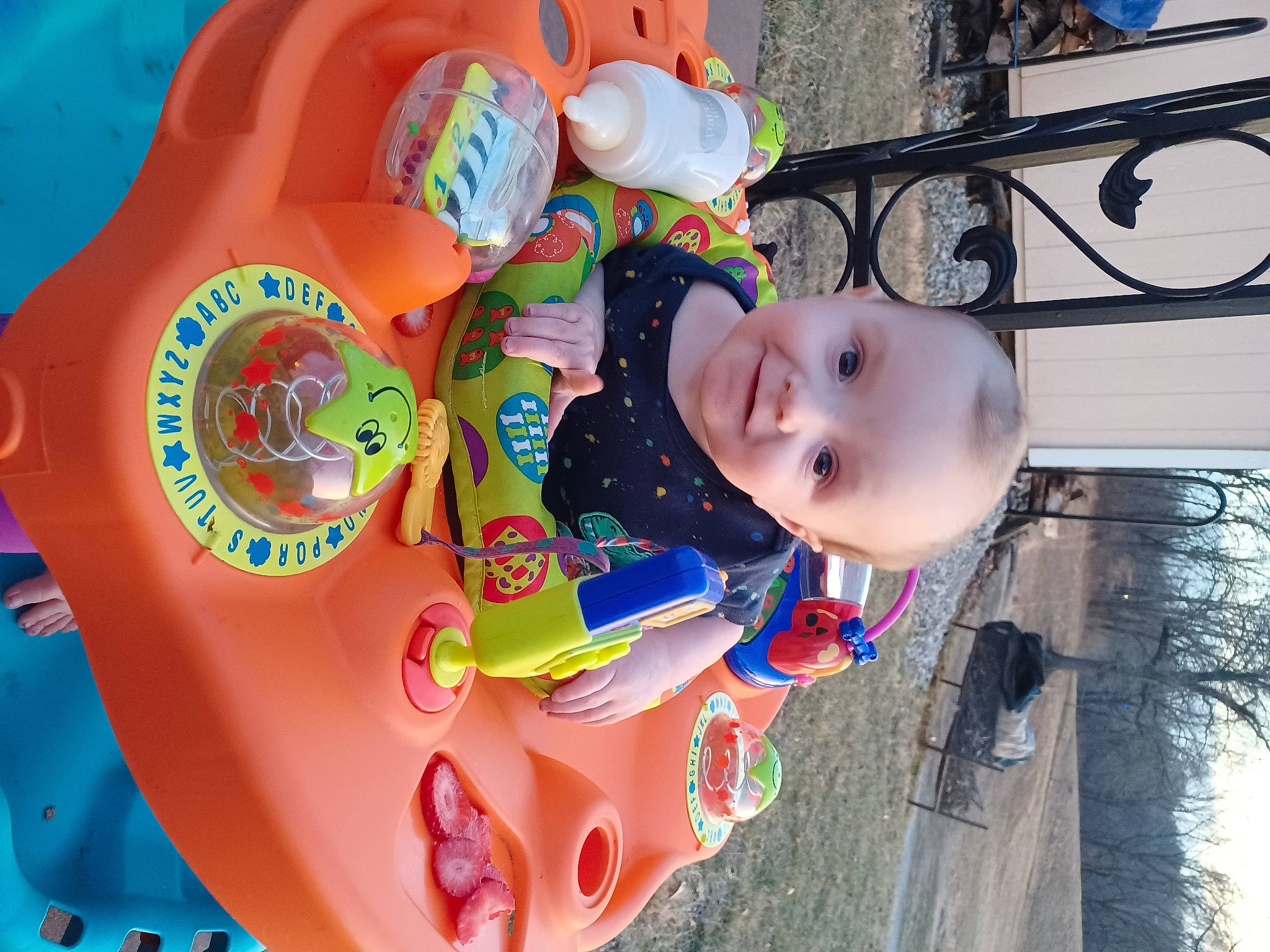 Blaine joined the competition — help win amazing prizes! art, baby, baby_products, baby_toddler_clothing, baby_toys, child, circle, facial_expression, fun, happy, hat, joy, leisure, mouth, person, play, recreation, smile, toddler, tree