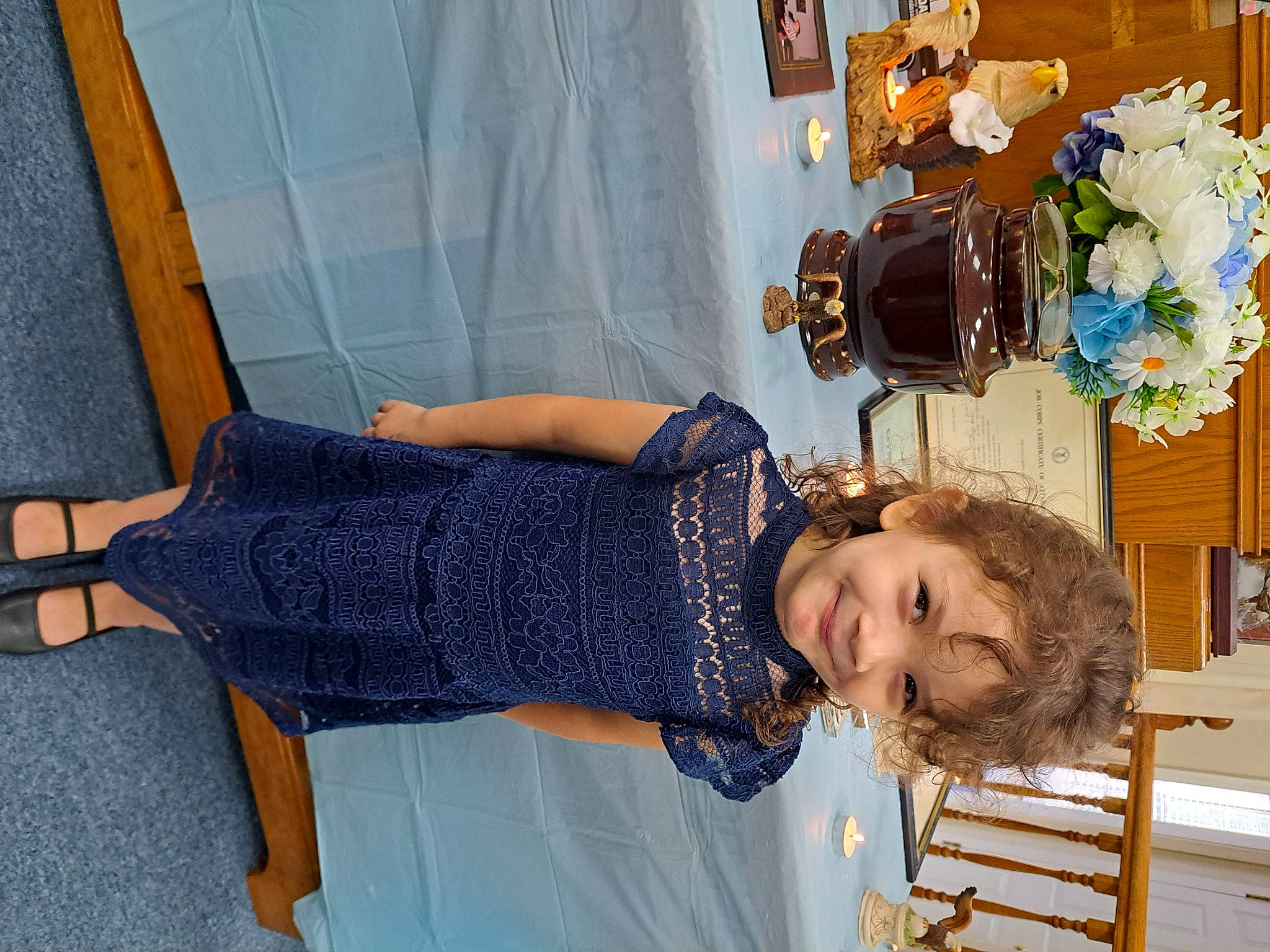 Elsie joined the competition — help win amazing prizes! curtain, elbow, electric_blue, event, flooring, flower, flower_arranging, flowerpot, fun, happy, houseplant, human_leg, joy, knee, leisure, pattern, person, sandal, smile, thigh