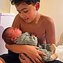 Mia participe au concours pour gagner de l'argent avec cette photo : affection, baby, boy, brother, caring, child, cute, family, holding, home, indoor, infant, love, newborn, portrait, shirtless, sitting, smile, tender, young
