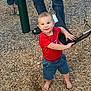 Lamichael joined the competition — help win amazing prizes! barefoot, casual_clothing, child, denim_shorts, family, feet, fun, happy, legs, outdoor, person, play, playground, red_shirt, smiling, summer, swing, toddler, toy, wood_chips