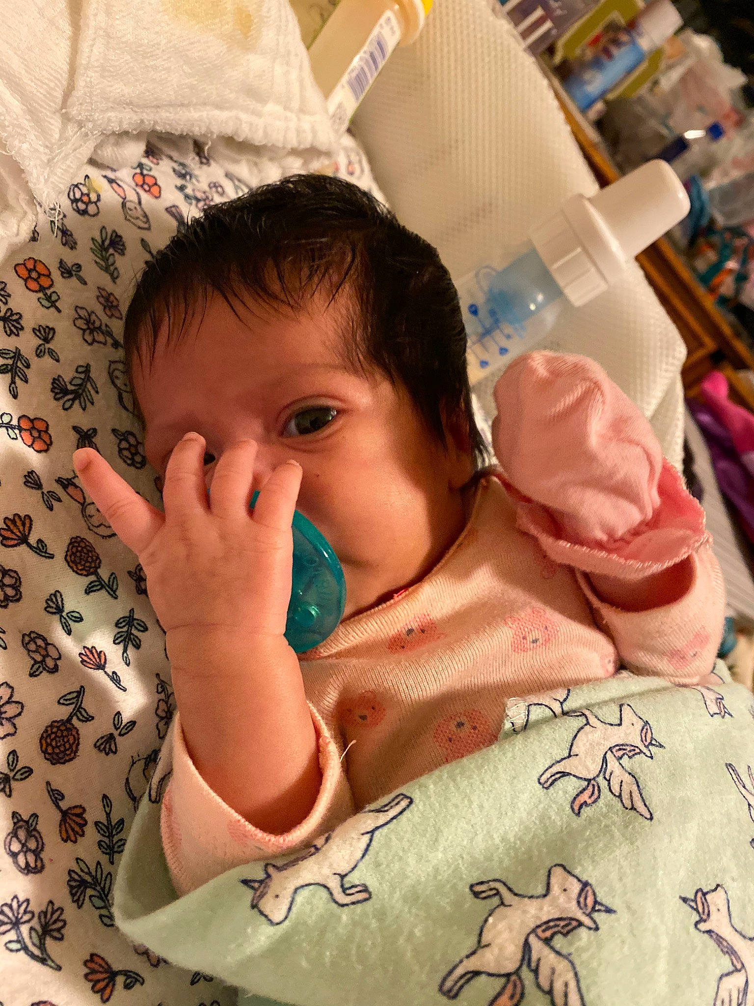 Chanel joined the competition — help win amazing prizes! baby, birth, cheek, child, eye, finger, linens, nose, person, skin, textile, toddler