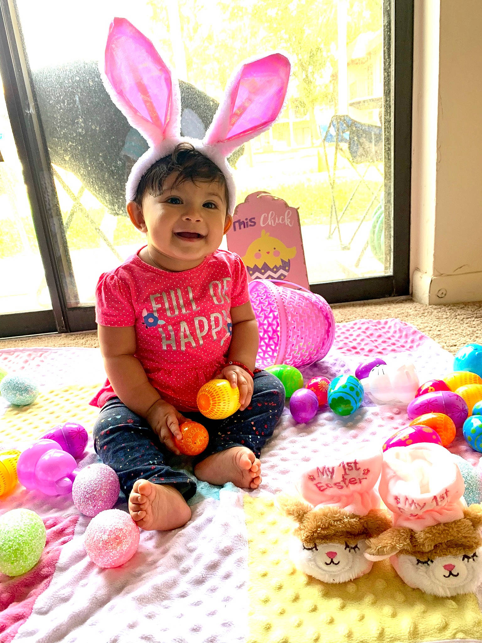 Sia joined the competition — help win amazing prizes! child, ear, easter, happy, holiday, person, pink, play, stuffed_toy, toddler