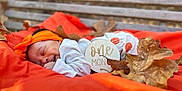 Love is registered to the contest to win money with this photo: autumn_leaves, baby, baby_girl, bench, blanket, celebration, cozy_clothing, cute, fall, headwear, infant, milestone, nature, orange_headband, outdoor, peaceful, portrait, seasonal, smiling, wooden_sign