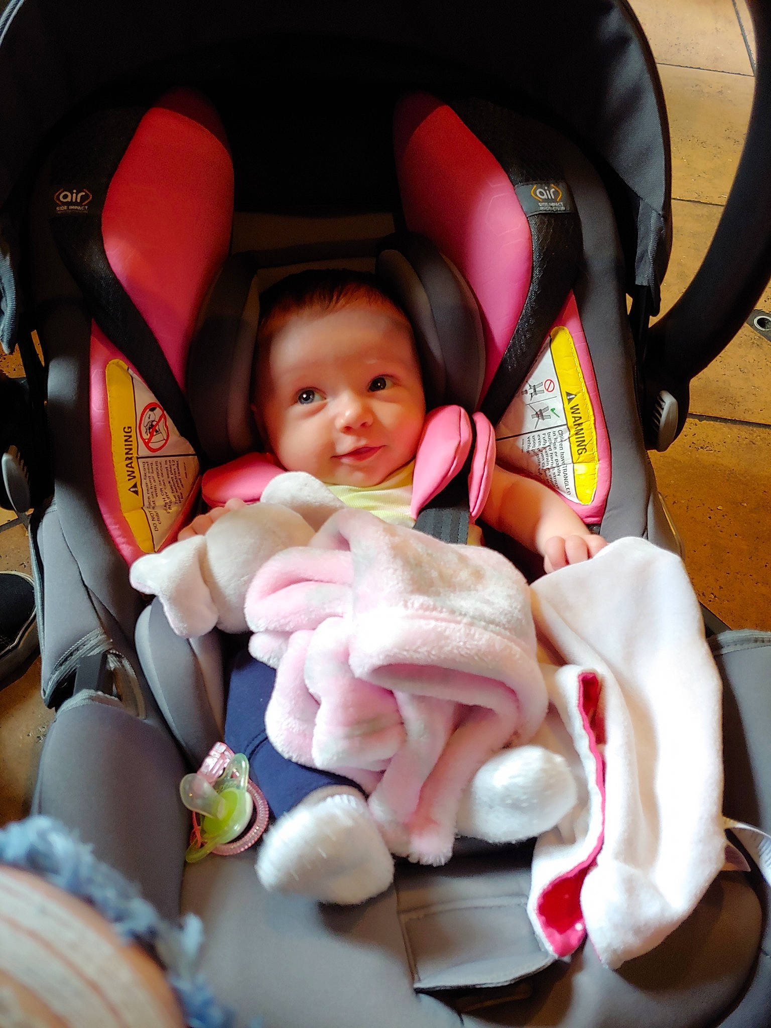 Cienna joined the competition — help win amazing prizes! baby, baby_carriage, baby_in_car_seat, baby_products, car_seat, cheek, child, person, pink, play, product, skin, smile, toddler