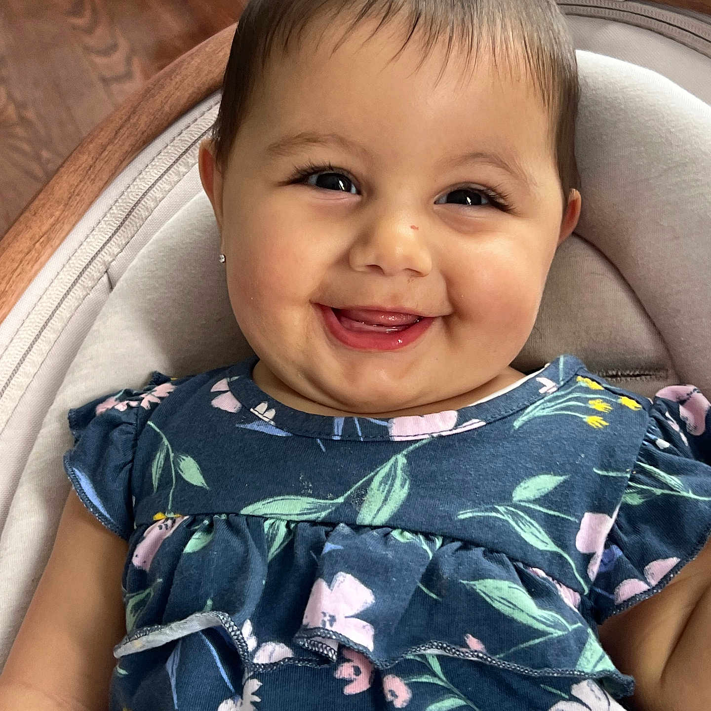 Layal joined the competition — help win amazing prizes! baby, babylaughing, blouse, bodypart, clothing, cushion, dress, face, furniture, happy, head, homedecor, laughing, mouth, person, photography, portrait, smile, t_shirt, teeth