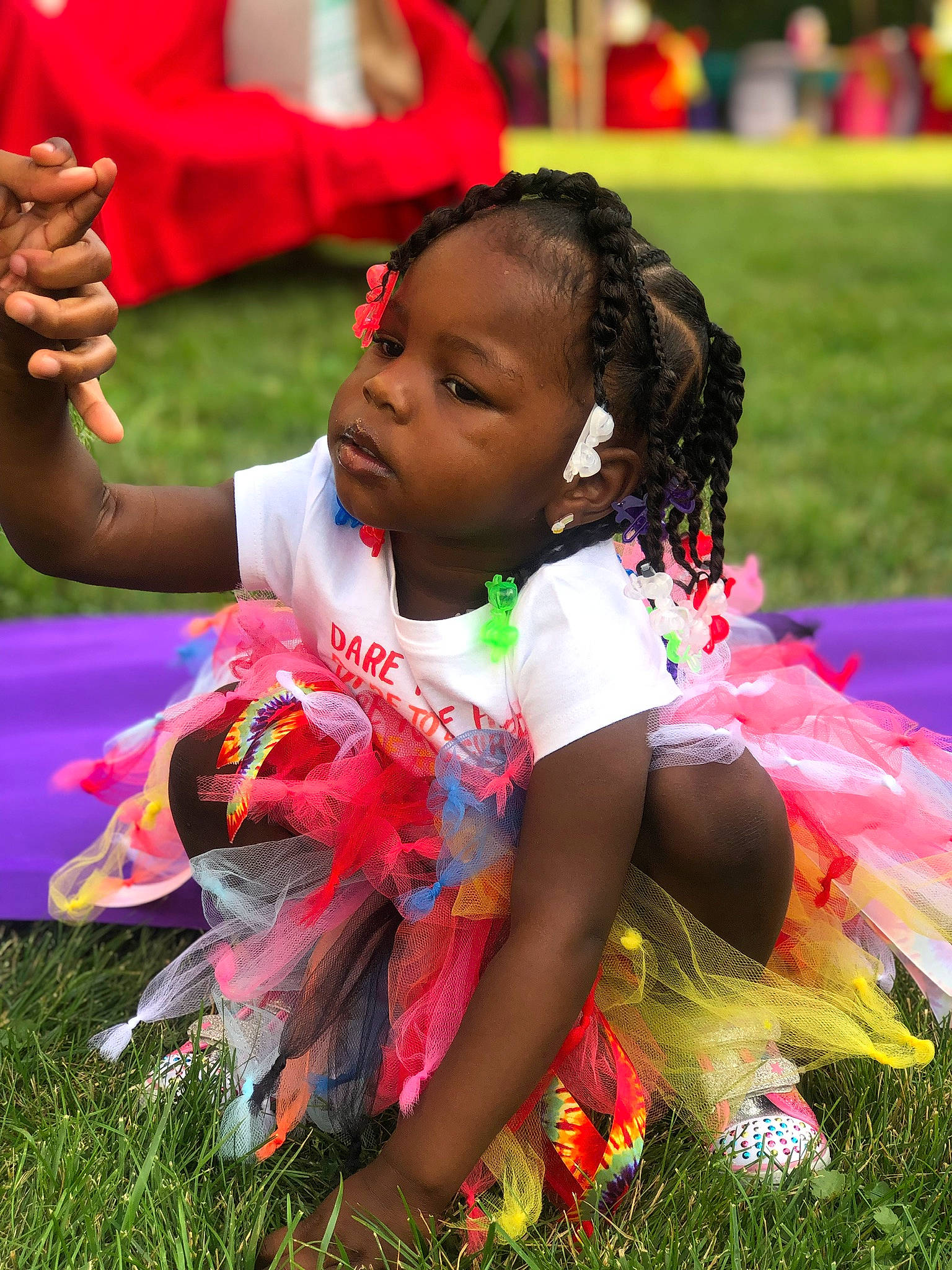 Amaria joined the competition — help win amazing prizes! child, fun, grass, happy, person, pink, plant, play, smile, summer