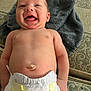 Sy Mir joined the competition — help win amazing prizes! baby, smiling, diaper, tongue_out, towel, happy, infant, lying_down, skin, cute, indoors, patterned_surface, chubby, young_child, human, face, head, torso, arm, expression