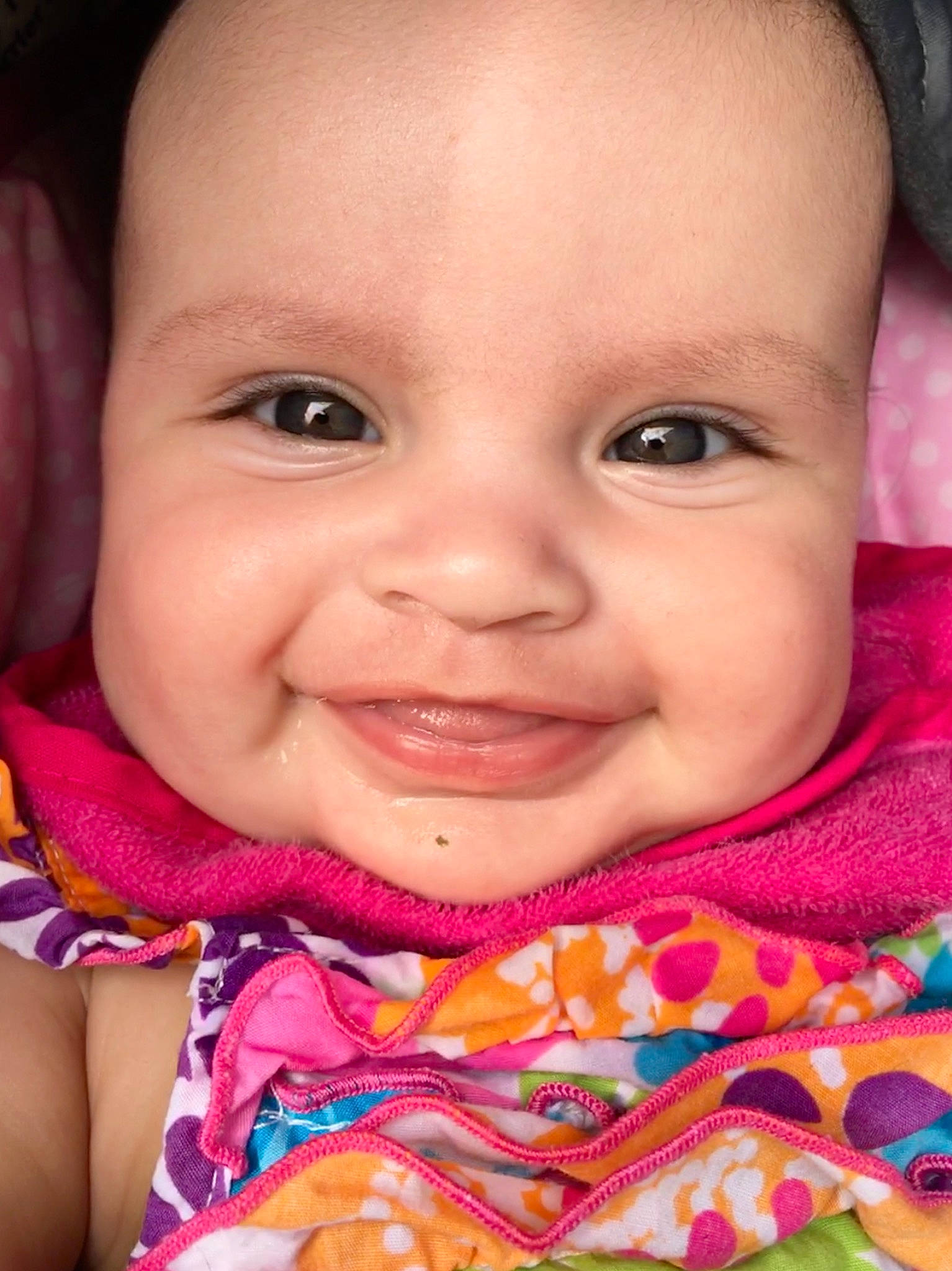 Kayloni joined the competition — help win amazing prizes! baby, beauty, cheek, child, chin, close_up, eye, eyebrow, face, facial_expression, forehead, head, iris, joy, lip, mouth, nose, person, pink, skin