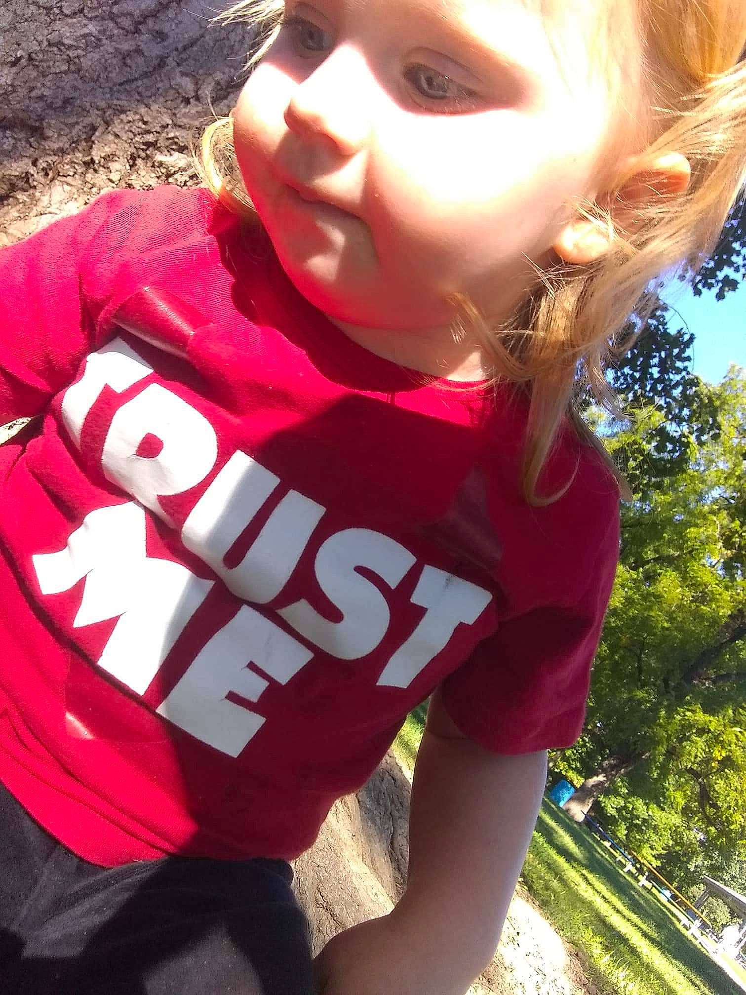 Chasity joined the competition — help win amazing prizes! beauty, child, cool, fun, grass, happy, lip, mouth, outerwear, person, photography, pink, recreation, red, selfie, smile, sunlight, t_shirt, toddler, top