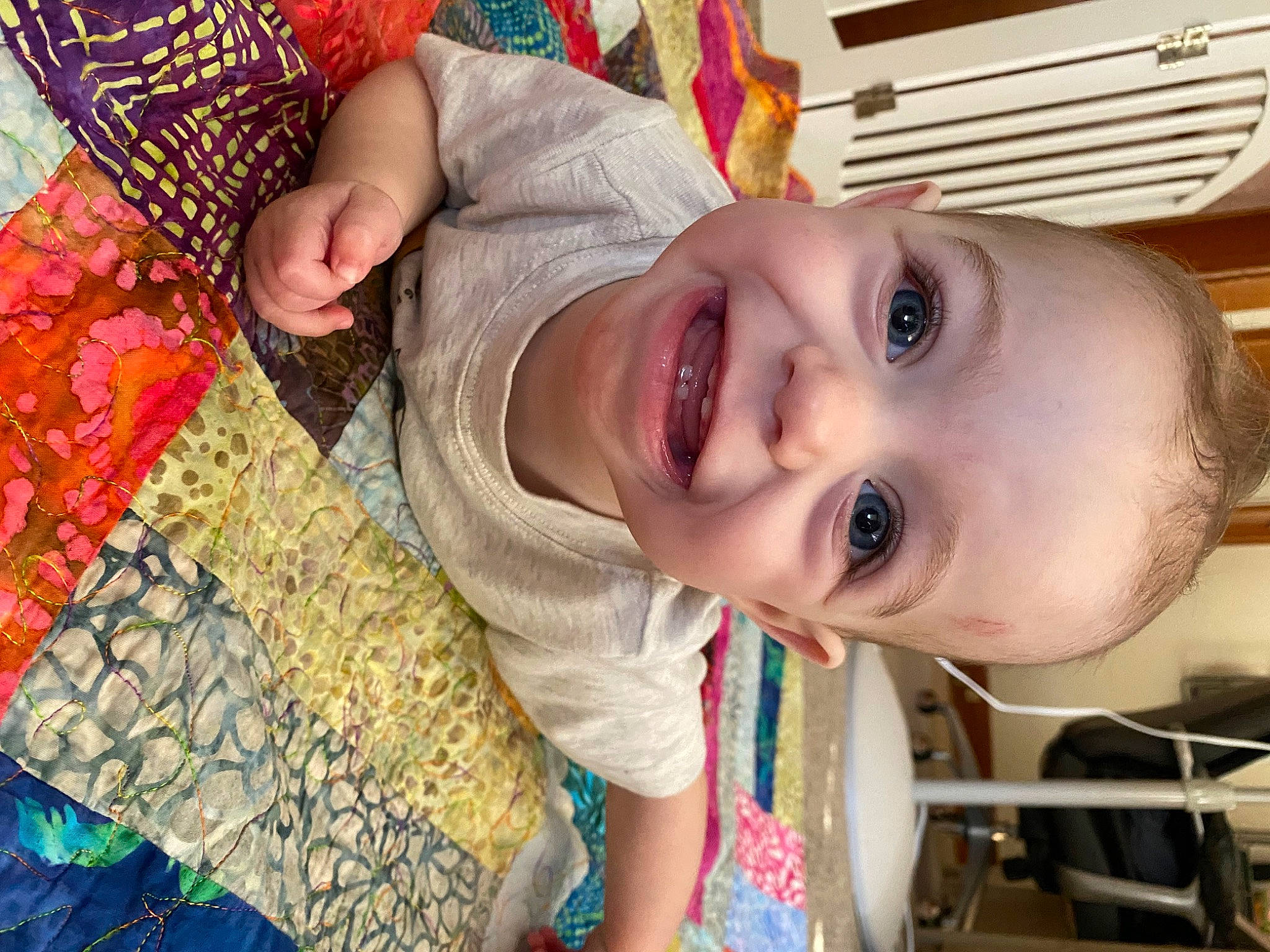 Gabriel joined the competition — help win amazing prizes! baby, baby_toddler_clothing, cheek, child, eye, fun, happy, head, human_body, iris, lip, mouth, nose, pattern, person, product, skin, smile, toddler, tree