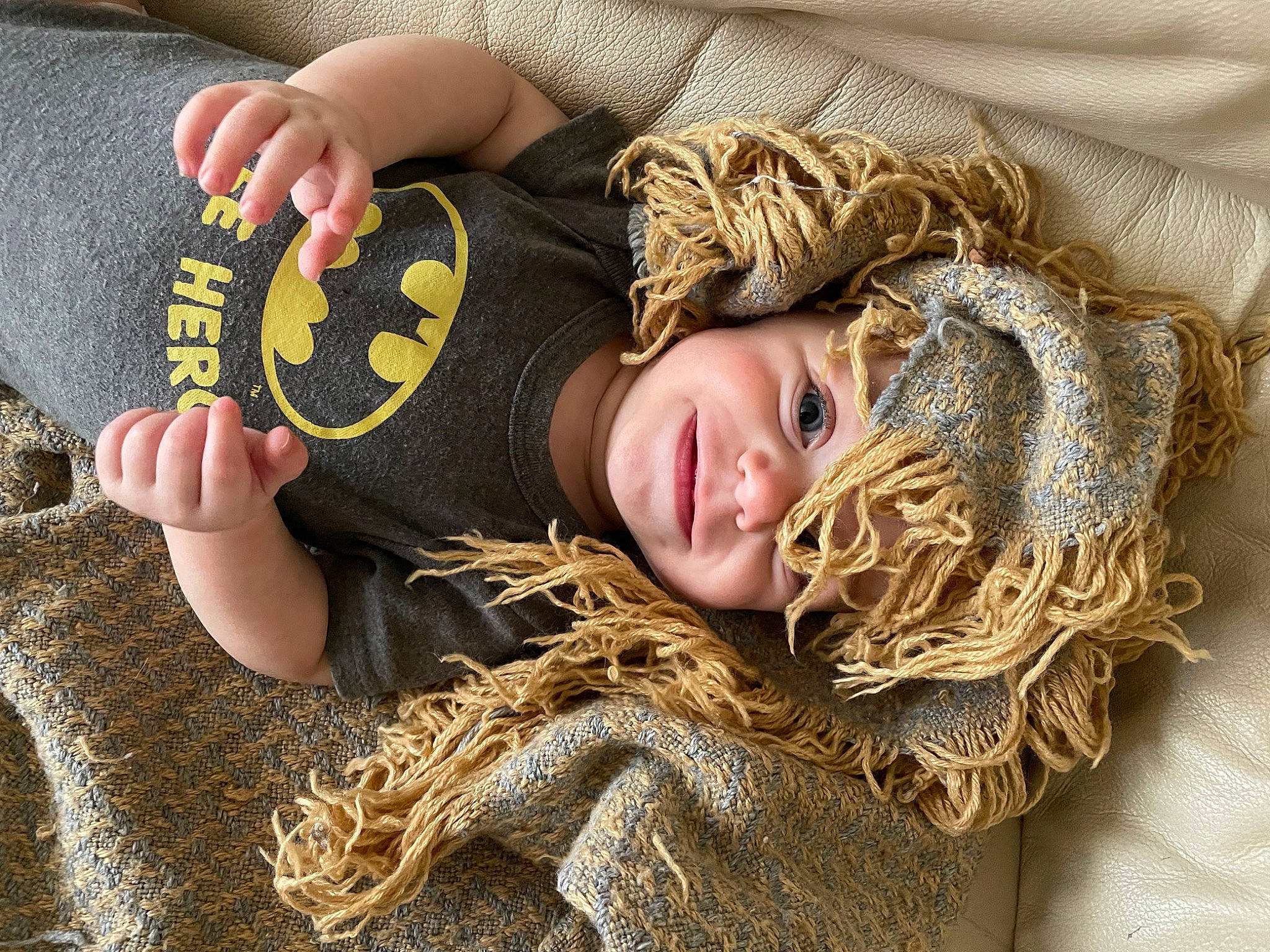 Gabriel joined the competition — help win amazing prizes! blond, brown_hair, child, face, fashion_accessory, flooring, fun, fur, grass, happy, human_body, jewellery, long_hair, person, portrait_photography, sitting, sleeve, smile, toddler, wood