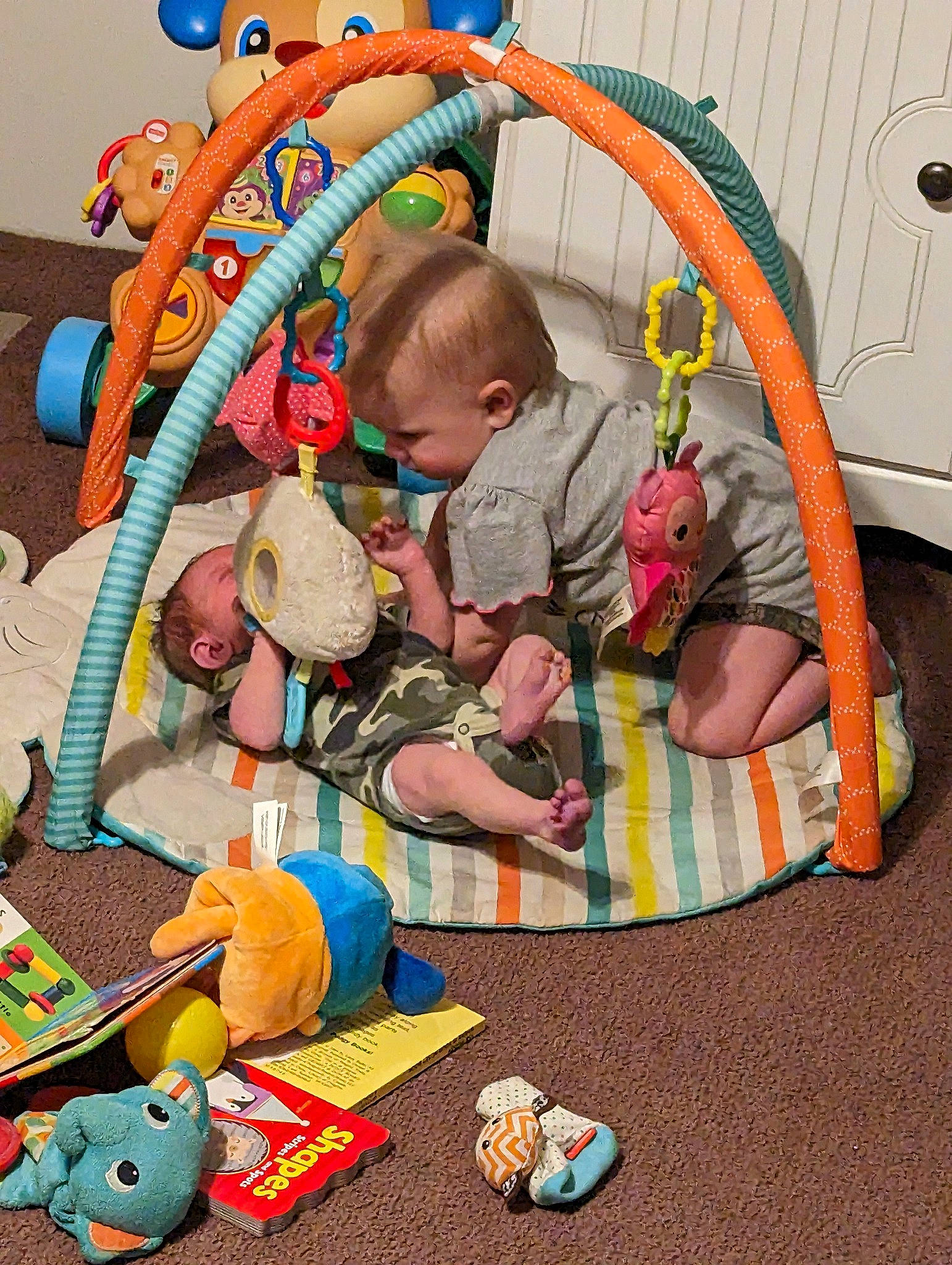 Cora joined the competition — help win amazing prizes! art, baby, baby_products, baby_toddler_clothing, baby_toys, bag, basket, child, comfort, fun, infant_bed, orange, person, play, room, sharing, sitting, stuffed_toy, textile, toddler