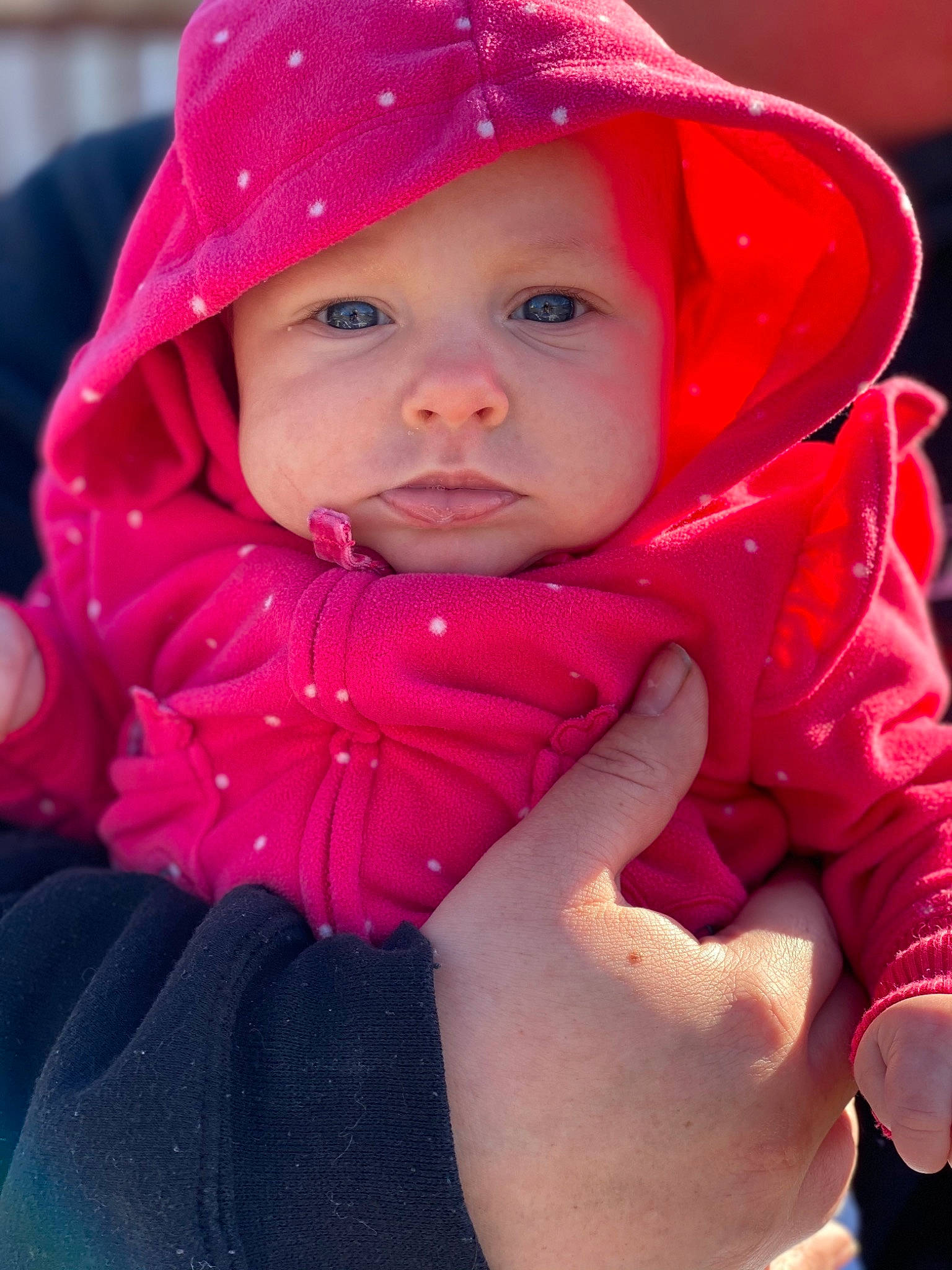 Lakelynn Ross joined the competition — help win amazing prizes! baby, baby_toddler_clothing, cap, cheek, eye, face, finger, gesture, happy, head, headgear, headwear, lip, mouth, nose, person, photograph, pink, red, skin