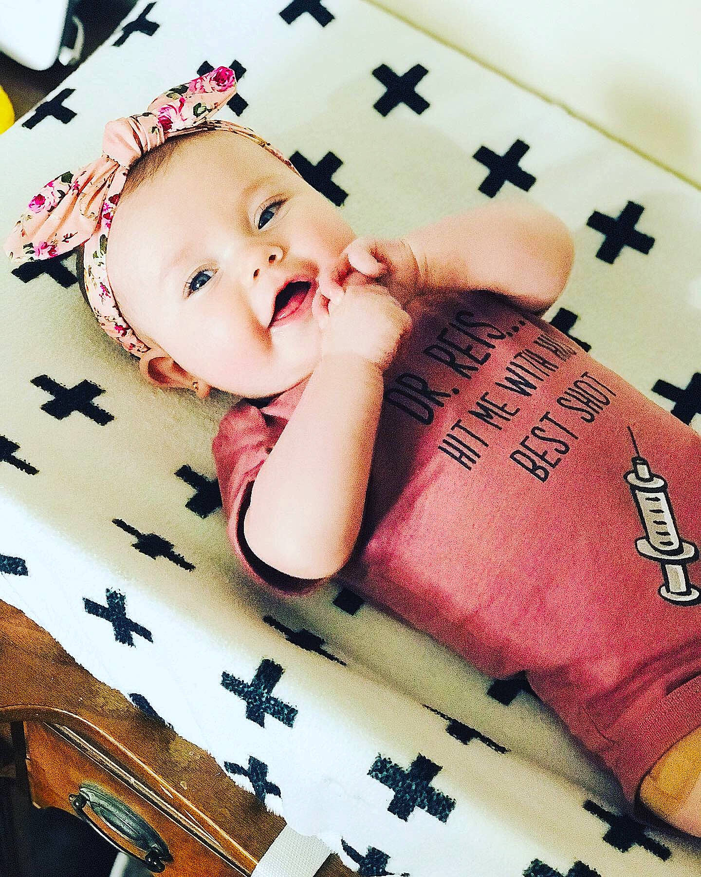 Clarke joined the competition — help win amazing prizes! baby, baby_toddler_clothing, beauty, cheek, child, cool, happy, person, pink, toddler